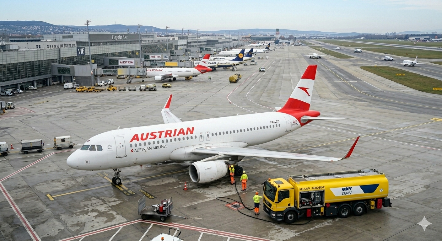 Viyana Havalimanı (VIE) Austrian Airlines (AUA) uçak yakıtı kerosin krizi yakıt ikmali uyarısı