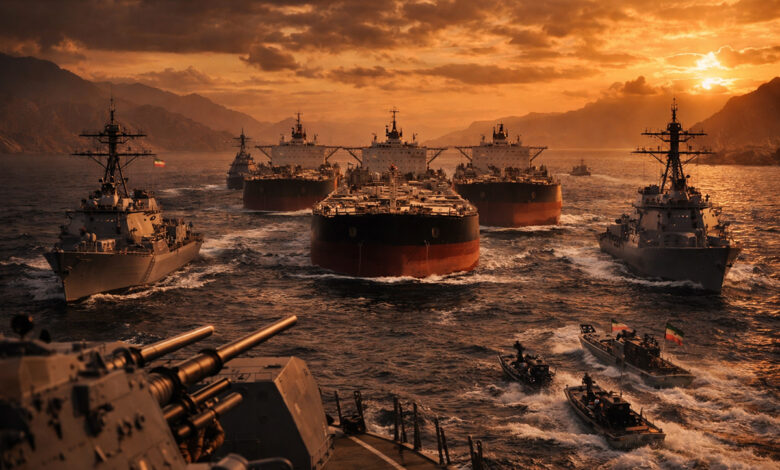 Hürmüz Boğazı askeri blokaj haritası ve ABD-İran donanmalarının stratejik konuşlanması