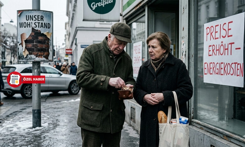 Avusturya'da ekonomik kriz ve enflasyon nedeniyle fakirleşen yaşlı bir çift bozuk para sayıyor.