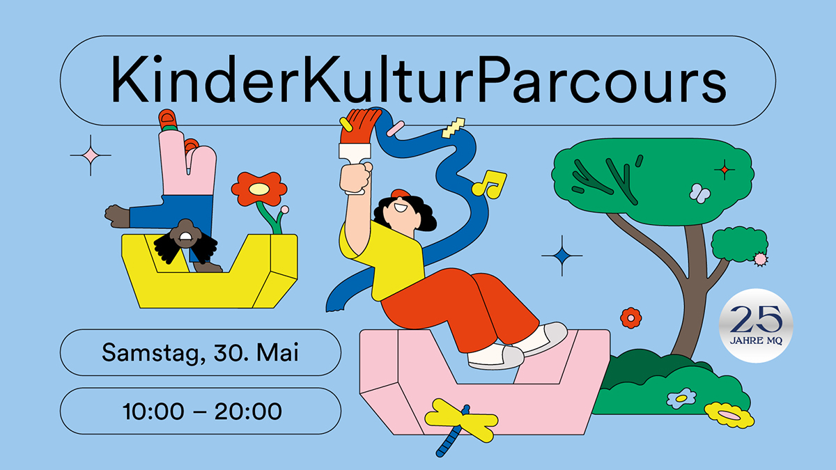 MuseumsQuartier Viyana KinderKulturParcours 2026 resmi etkinlik afişi.