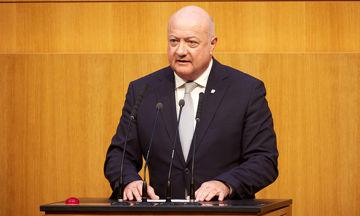 Avusturya Başbakanı Christian Stocker parlamento konuşması arşiv fotoğrafı.